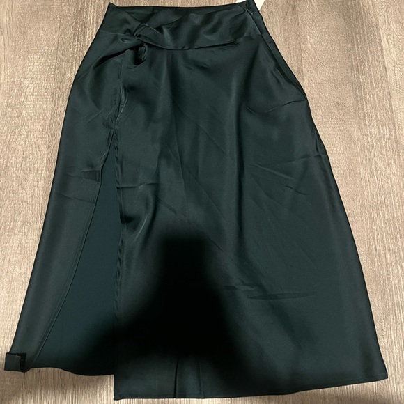 Satin Slit Midi Skirt - Picture 1 of 3